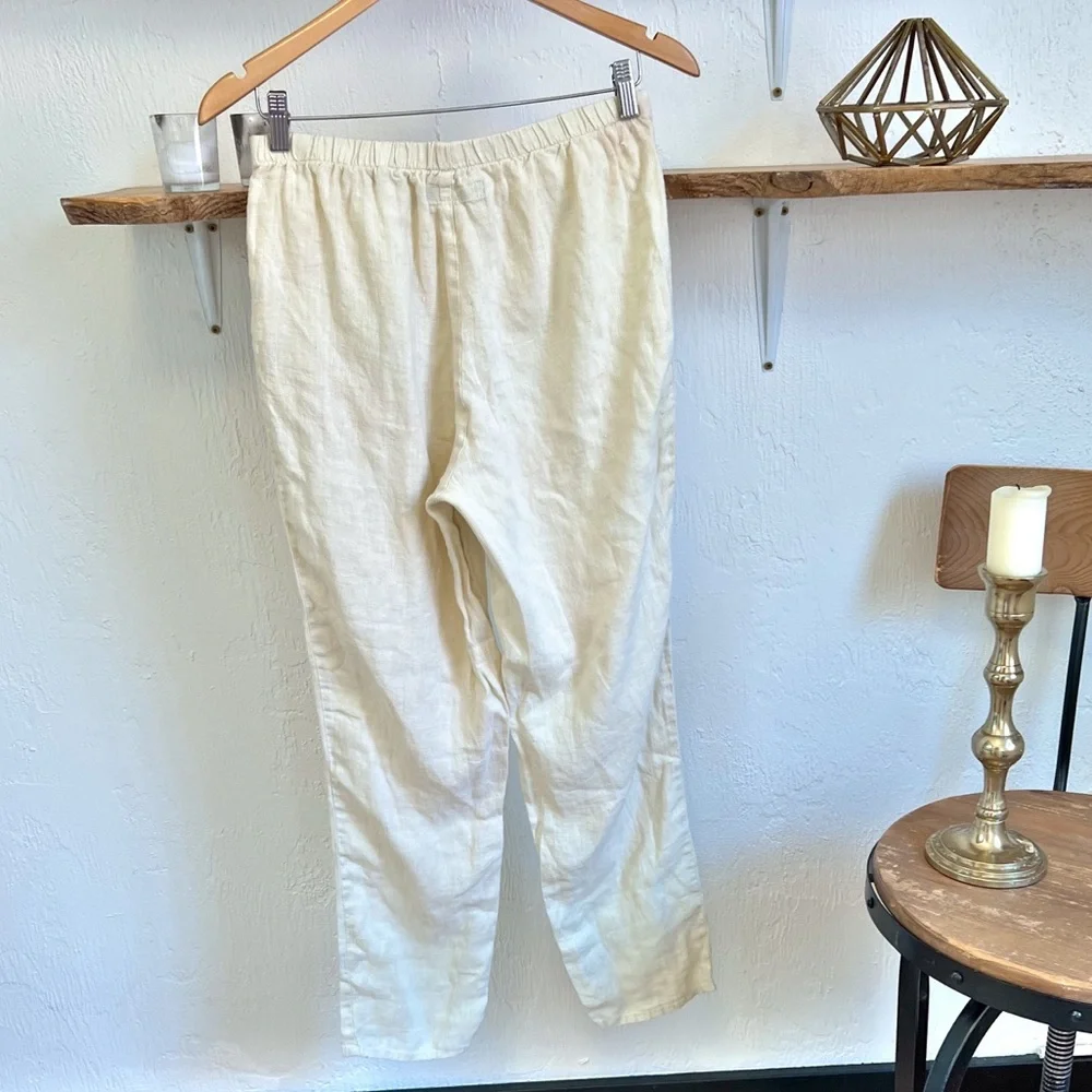 Flax Linen Trousers Pants Size P - Picture 2 of 15